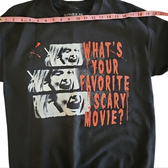 SCREAM SM "What's Your Favorite Scary Movie" Ghostface Pullover Sweater - Picture 5 of 6